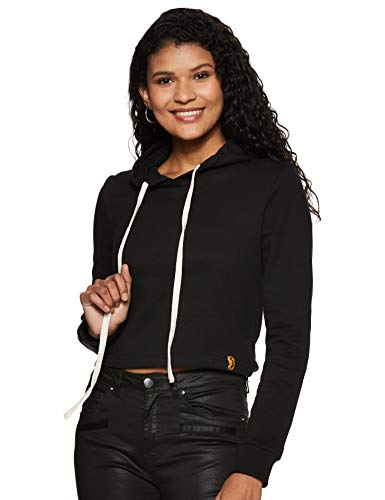 Image of PINACOLADA Women Black Crop Hoodie