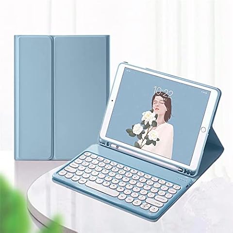 GOOVEN iPad Air Air2 iPad 5 iPad 6 Pro 9.7'' Keyboard Cover iPad 6th 5th Generation 9.7'' Color Bluetooth Keyboard Magnetic Detachable Cute Round Keycaps (iPad Air/Air2/iPad5/iPad6/Pro9.7, Blue) Cover