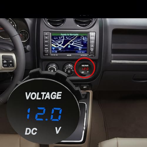 THAR Voltmètre encastré 12V/24V - Tensimètre numérique à LED (Bleu) – vue 8