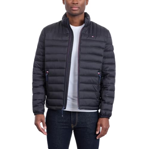 Image of Tommy Hilfiger Mens Embroidered Logo Puffer Jacket