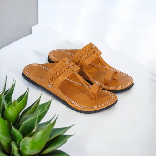 Image of DFR Ethnic Sandals For Boys Men, Comfortable Men's Rajasthani Slipper Chappals