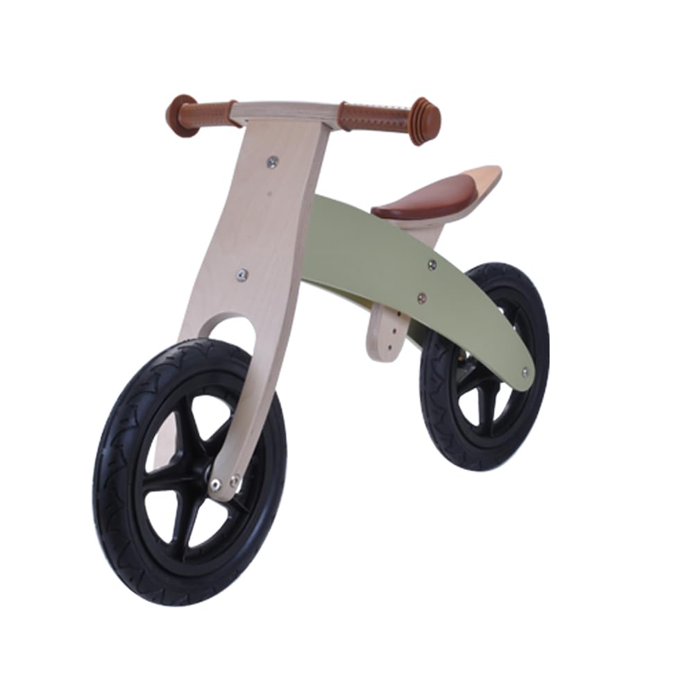 Bandits & Angels Holzlaufrad Retro Grün 2 in 1 Grün ab 2 Jahren – Wenderahmen – Sattel höhenverstellbar – Laufrad aus Holz – für Jungen und Mädchen