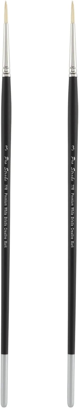 Creative Mark Pro Stroke Premium White Chungking Hog Bristle Artist Paint Brush - Round # 24 - Natural Bristle Brush w/Great Control Suitable for Oils, Watercolors, Acrylics, Alkyds, Caseins