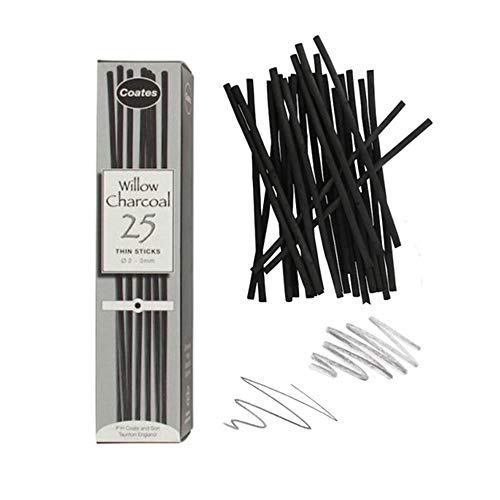 Speedball 1001 Ph Coate Artist Willow Charcoal Thin 25 Sticks thumb #1