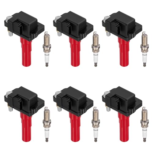 Image of BDFHYK 6 Ignition Coil Pack UF287 and 6 Iridium Spark Plug 4704 Compatible with Subaru 2006-2007 B9 Tribeca, 2008-2009 Legacy, 2001-2003 2005-2009 Outback, 2008-2009 Tribeca 3.0L H6 Coil for GN10435