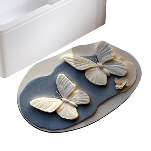 Acunny Tapis de cuisine papillon, tapis de papillon | Tapis absorbant - Motif réaliste 3D Fleurs de papillon Sporyat de printemps Tapis de décoration d'intérieur antidérapant pour l'intérieur