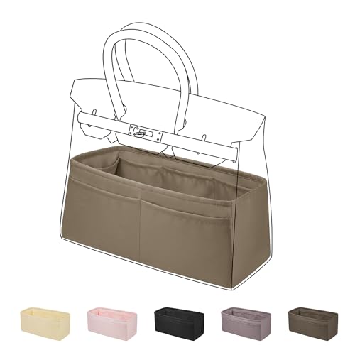 DGAZ Silk Purse Organizer Insert for Birkin Bag(Gris tourterelle,BK20)