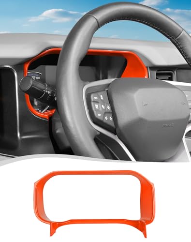 Image of Voodonala Center Console Dashboard Panel Cover Trim Compatible with Ford Bronco Accessories 2021 2022 2023 2024, Orange