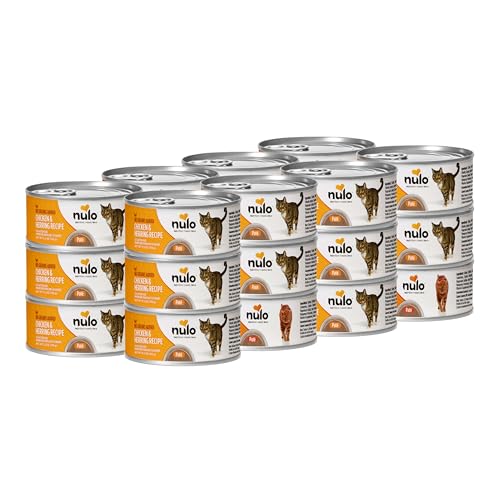 Image of Nulo Chicken & Herring Recipe Pate Wet Canned Cat Food, 5.5 Ounce (Pack of 24)