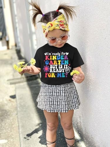 Image of First Day of Kindergarten Shirt Toddler First Day of School Tee Boy Girls I'm Ready for Kindergarten Tops