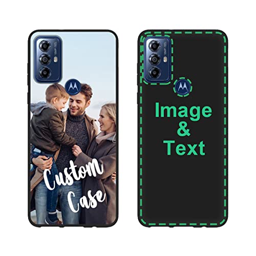 Custom Phone Case for Motorola Moto G Play 2023 Personalized Photo Phone Cases Customized Photo Name Handwriting Gift for Birthday Xmas Valentines Friends Her Him,Black Soft Phone Cover