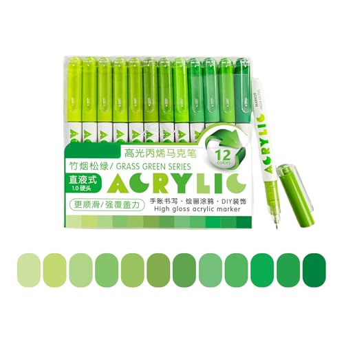 Écriture multi-surfaces fluide sans bavure avec ce lot de 12 stylos acryliques