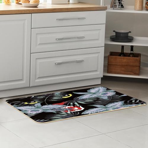 Alfombras de cocina VAPOKF para pasillo y cuarto de lavado diseño pantera exótica 7