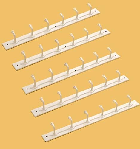 Iron 6 Pin Cloth Hanger Wall Mounted Door Mounted Bathroom Cloth Wall Hook, Door Hooks Rail for Hanging Keys (Ivory) (Pack of 2) (B0D8QB8XB1) Amazon Price History, Amazon Price Tracker