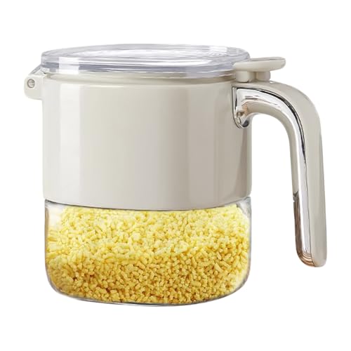 Tarros portátiles, recipientes herméticos para condimentos, salero y pimentero de 4 pulgadas con cuchara, recipiente duradero de vidrio transparente con tapa, almacenamiento de cocina con etiquetas