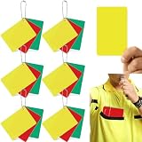 6 Sets Referee Penalty Cards Football Referee Card Sets Soccer Warning Ejection Delay Green Red and Yellow Cards for Sports Game Officials Kit