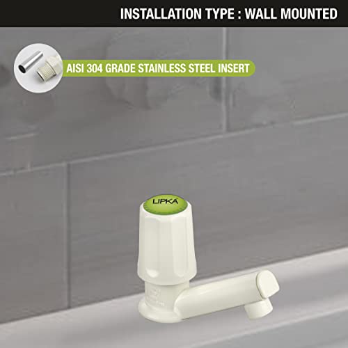 Image of LIPKA Pack of 2 Royal Pillar Cock Faucet | PTMT | Ivory Color | Brushed