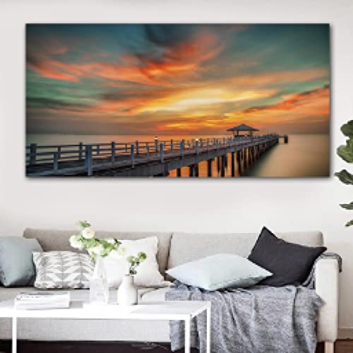 Poster paysage de mer apaisant grand format pour habiller un mur vide de salon sans cadre