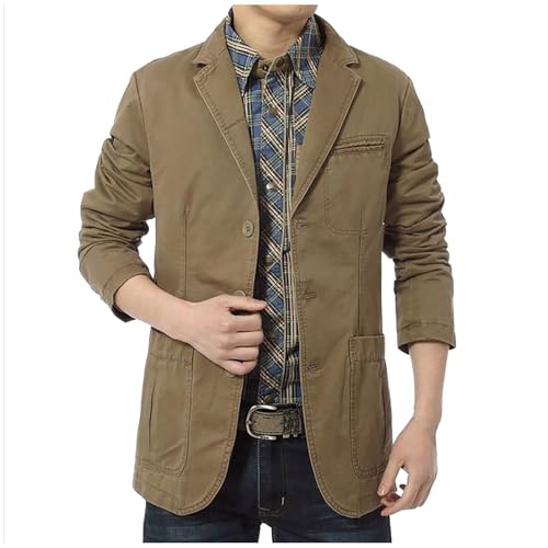Mens Casual Blazer Jacket Button Down Twill Blazer Suit Classic Dressy Causal Chore Coat Vintage Jacket Sports Coat