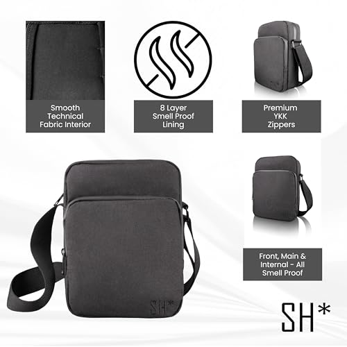 Smell Proof Bag - Side Bag - Cross Body Bag - Smell Proof Activated Carbon Lining - SH*3