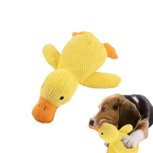 鳴る犬用おもちゃ,ぬいぐるみアヒル型ペットトイ | 室内外 旅行 遊び 同伴 留守番 対策 ペット 暇つぶし