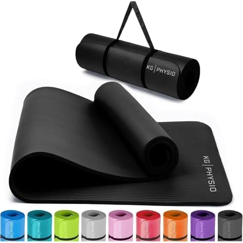KG PHYSIO Yogamatte Rutschfest & Gepolstert - Yoga Matte mit Tragegurt, Fitnessmatte, Sportmatte Dicke 8mm, Gymnastikmatte, Gym Matte, Pilates Matte, Fitness Matte, 183x60cm