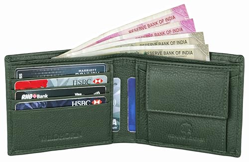 Image of WildHorn Gift Hamper for Men I RFID Protected Leather Wallet & Belt Combo Gift Set I Gift for Friend, Boyfriend,Husband,Father, Son Etc (Jade Black & Green)