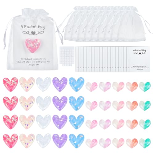 Cartes de vœux en cœur et sachets organza, cadeau idéal pour amis et amoureux