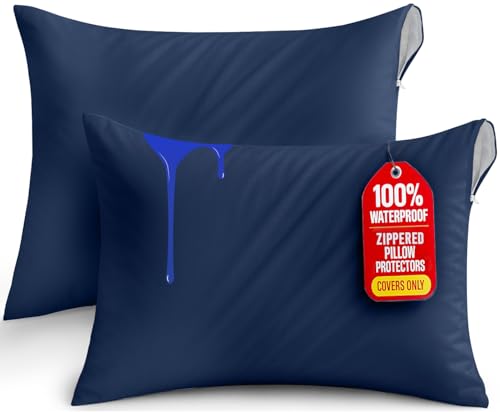 Utopia Bedding Waterproof Pillow Protectors Zippered Queen