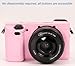 Pocoukate Case for Sony Alpha A6400, A6300, Camera, Soft Silicone Protective Cover Skin with Screen Protector Accessories for Sony Alpha A6400 / 6300 Digital Camera Silicone Cas - Pink