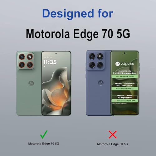 Image of Zapcase Back Case Cover for Motorola Edge 70 5G | Magnetic Case with Built-in Metal Ring | Supports MagSafe Charger, Wallet & Car Mount | Shockproof Hybrid PC + TPU | Blue