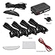 Tkoofn KFZ Summer Einparkhilfe Rückfahrhilfe 4 hinten Sensoren Hinter mit LED Farb Display Auto Parken Sensor System Pieper Radar Kit Hinter - Schwarz