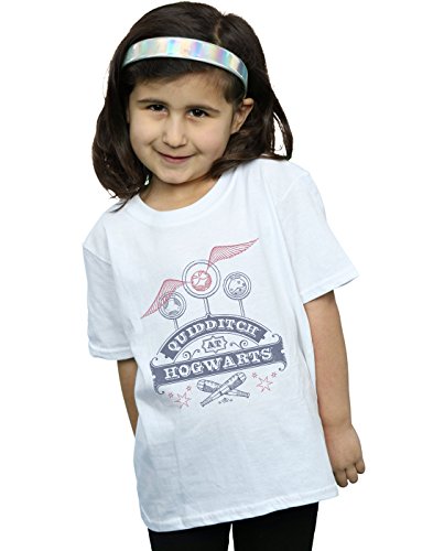 Harry Potter Girls Quidditch at Hogwarts T-Shirt White 9-11 Years