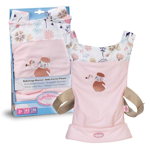 Baby Annabell Baby Doll Carrier - Doll accessory with adorable design & floral details - Adjustable cushioned straps - Wearable on the front & back - Suitable for children aged 3+