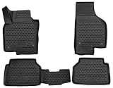Passform Gummi Matte - Die 100% passgenauen und besonders robusten WALSER Auto Fußmatten in modernem 3D-Design sind kompatibel mit VW Tiguan 09/2007 - 07/2018. Nicht passend, wenn der Boden unter einem der Vordersitze erhöht ist (z.B. für Subwoofer, Steuerelement)