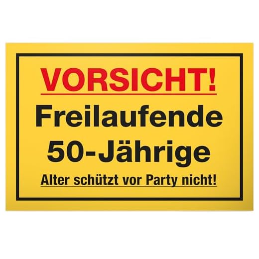 DankeDir! Freilaufende 50 Jährige - 30 x 20 cm Schild - 50. Geburtstag 50 Jahre Geburtstagsgeschenk 50er Frauen Geschenk Freundin - Partydeko Geburtstagskarte Geburtstagsdeko Geschenkidee