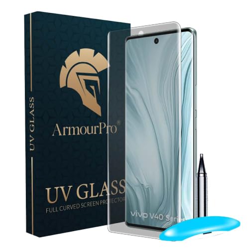 Image of ArmourPro Matte UV Tempered Glass for Vivo T2 Pro, Vivo V29, Vivo V29e, Vivo V40 and iQOO Z7 Pro 5G, Curved Screen Protector, Anti-Glare, Edge-to-Edge Coverage, Fingerprint Friendly, Case Friendly | Pack of 1