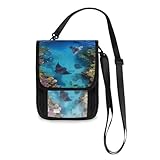 Jihqo Small Crossbody Bag for Women Sea Stingray Cell Phone Bag RFID Wallet Purse with Adjustable Strap & Card Slots