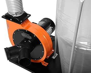 WEN DC1300 1,300 CFM 14-Amp 5-Micron Woodworking Dust Collector with 50-Gallon Collection Bag and Mobile Base , Black