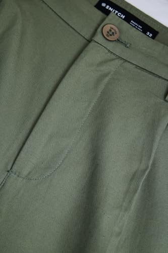 Image of SNITCH Men Trousers Holiday & Casual Wear | Relaxed Fit Pleated Front & Straight Leg Design | Breathable Cotton Linen Blend Fabric for Summer & Vacation Outings