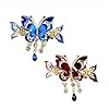 Boho Unique Crystal Butterfly Butterfly Hair Clip Tassel Hairpin Purple & Red Retro Ethnic Small Crab Clip,Vintage Headwear Jewelry Gift for Women Barrettes