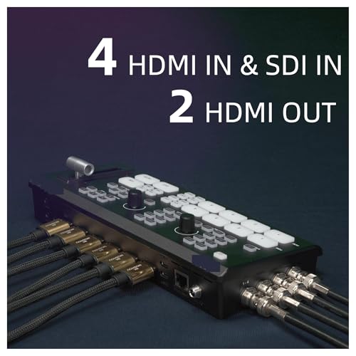 AMYSTY Duet 複数カメラ SDI/ライブ ストリーム ビデオ ミキサー スイッチャー、SD レコードおよび NDI HX をサポート の商品画像 1