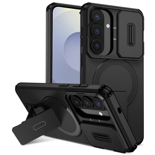 Galaxy A17 5G�p�P�[�X�A�}�O�l�b�g�����O�Ɛ܂肽���ݎ��L�b�N�X�^���h�t�����ϋv�X�}�z�P�[�X�A�ϏՌ����A���ȕی�J�o�[�A�X���C�h���J�����J�o�[�t���A��d�\���A�ϏՌ��P�[�X�A�u���b�N�AGalaxy A17 5G�p