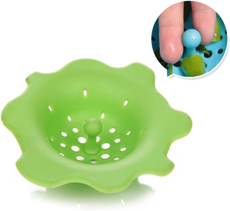 Silicone Kitchen Sink Strainer Flower Shape 5.51 Inch Drain Filter Hair Catcher Fits Most Sink Drains Garbage Disposals Easy Installation
