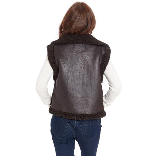 Frye Women's Button Ft Faux Shearling Vest4
