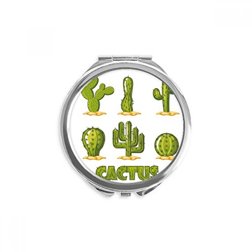 Espejo portátil de cactus ideal para retoques rápidos de maquillaje
