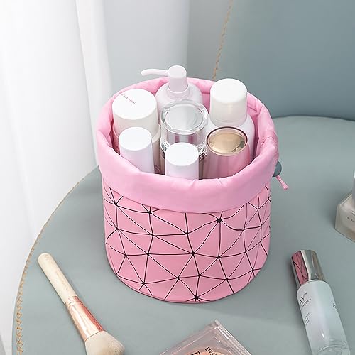 Image of House of Quirk Makeup Potli Travel Cosmetic Organizer Bag Large Zipper Pouch Toiletry Bag for Women (Black)