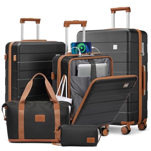 imiomo Luggage Sets 5 Piece with TSA Locks, Hardside Carry On Sui...