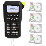 SUPVAN G15M Mini Portable Label Maker Machine with 4 Tapes, Rechargeable 1200mAh Battery Thermal Transfer Printer, Compatible with Multi-Type Label, Home, Garage, Office & Outdoor