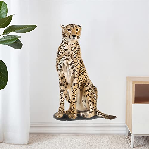 Vinilo decorativo animal leopardo sentando impermeable removible miniatura 2